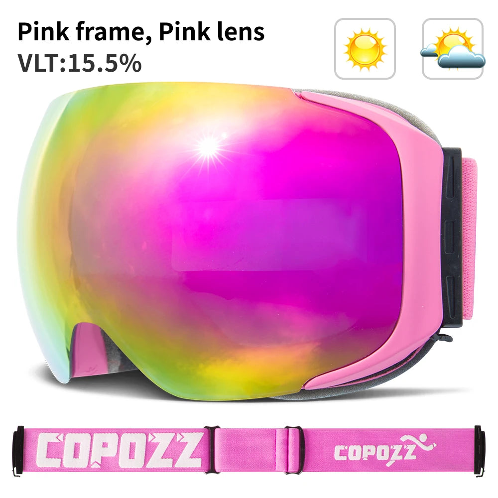 Ski Goggles Replaceable Magnetic Lenses