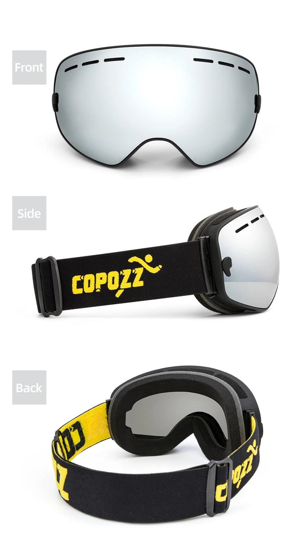 Ski Goggles with Case & Yellow Lens