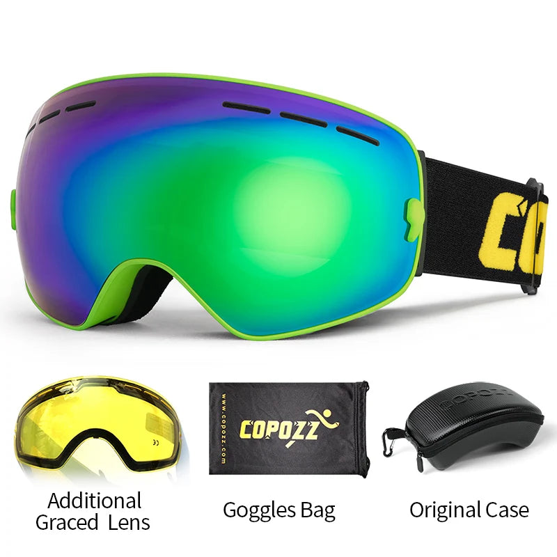 Ski Goggles with Case & Yellow Lens