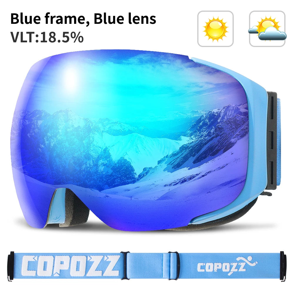 Ski Goggles Replaceable Magnetic Lenses