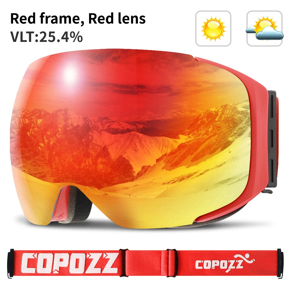 Ski Goggles Replaceable Magnetic Lenses