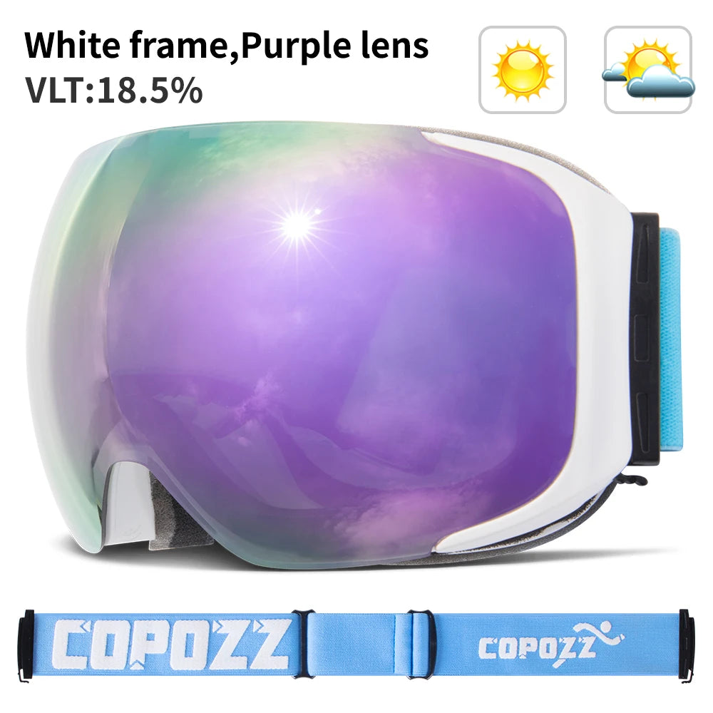 Ski Goggles Replaceable Magnetic Lenses