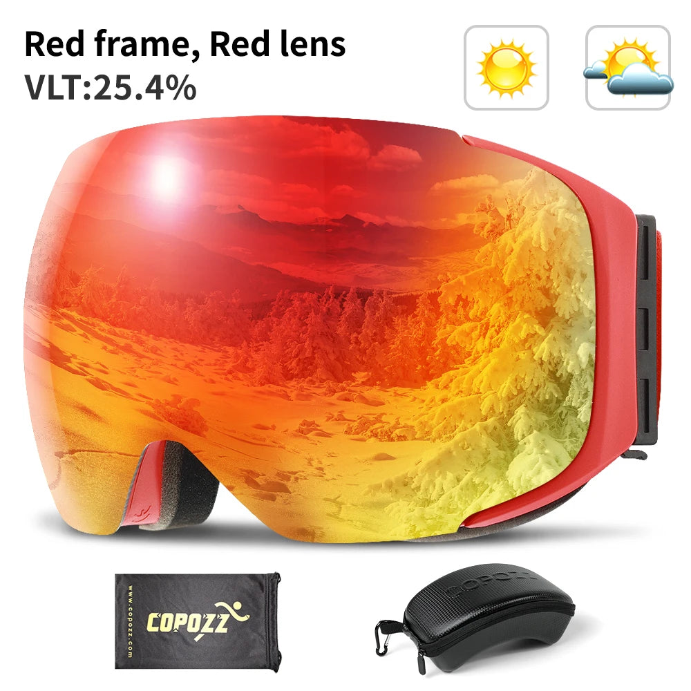 Magnetic Snowboard Ski Goggles with Case