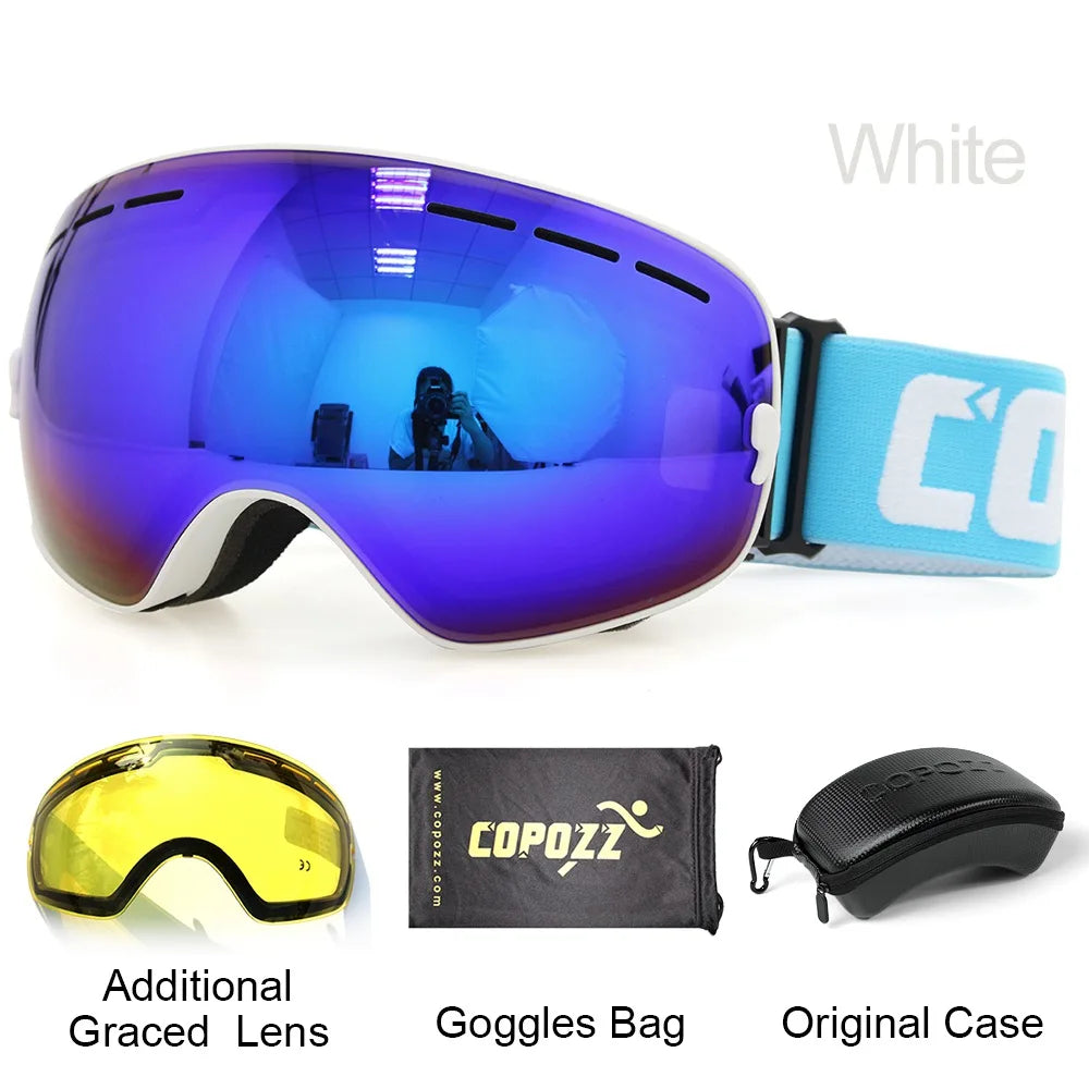 Ski Goggles with Case & Yellow Lens
