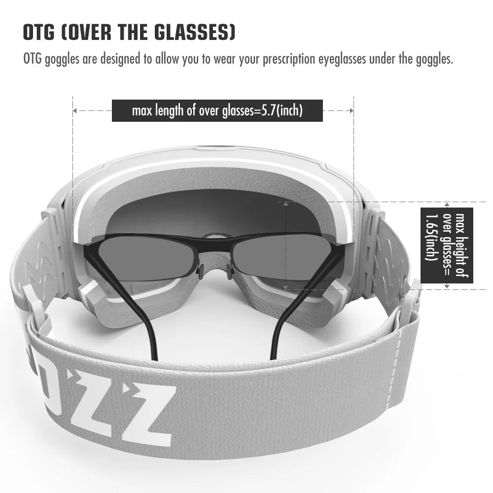 Magnetic Snowboard Ski Goggles with Case