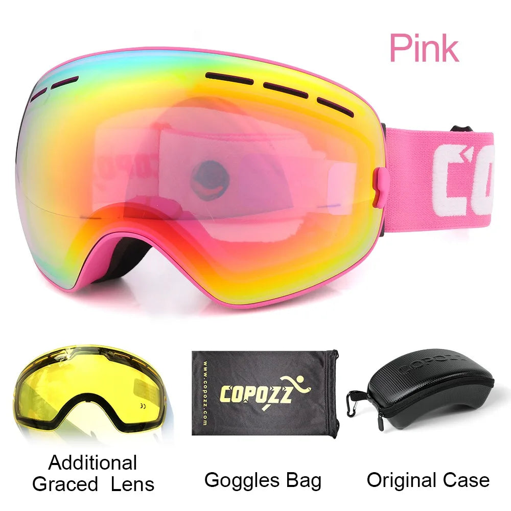 Ski Goggles with Case & Yellow Lens