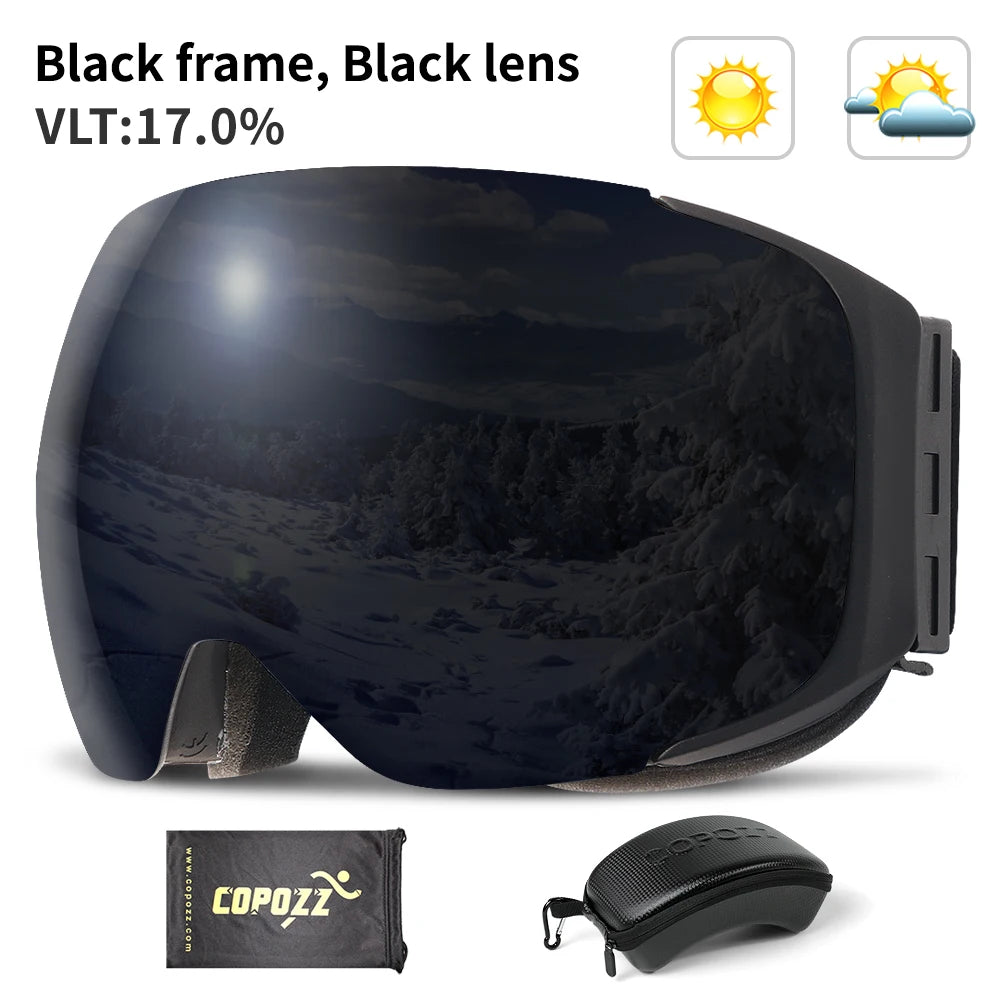 Magnetic Snowboard Ski Goggles with Case