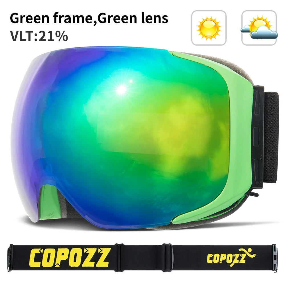 Ski Goggles Replaceable Magnetic Lenses