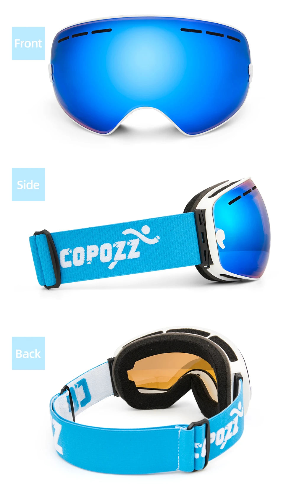 Ski Goggles with Case & Yellow Lens