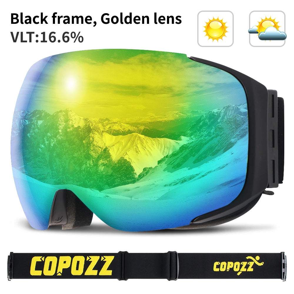 Ski Goggles Replaceable Magnetic Lenses