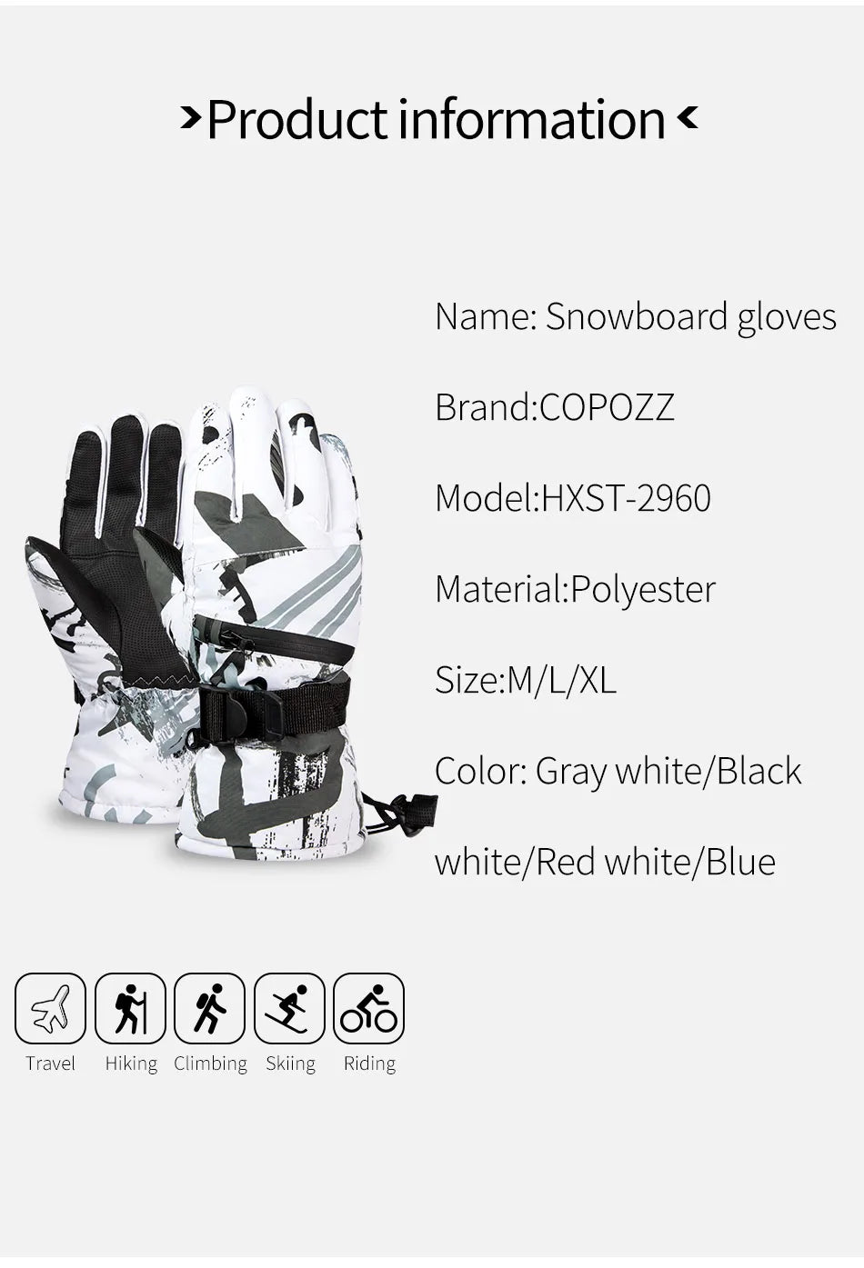 Thermal Ski Gloves Men Women