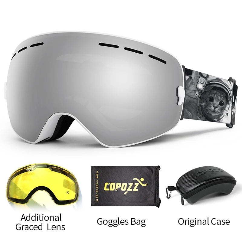 Ski Goggles with Case & Yellow Lens