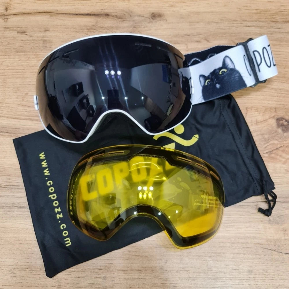 Ski Goggles with Case & Yellow Lens