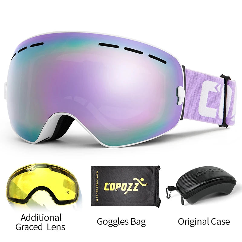 Ski Goggles with Case & Yellow Lens