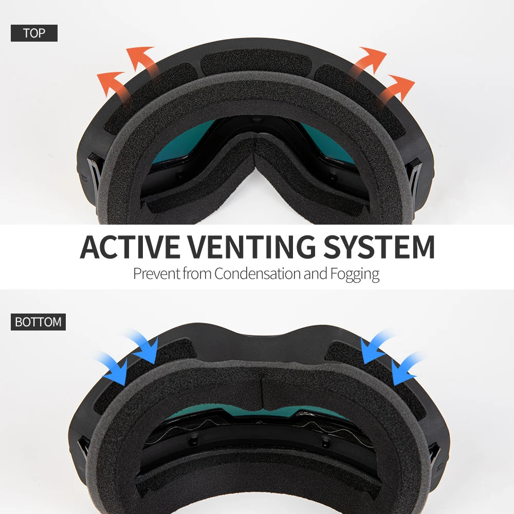 Ski Goggles with Case & Yellow Lens