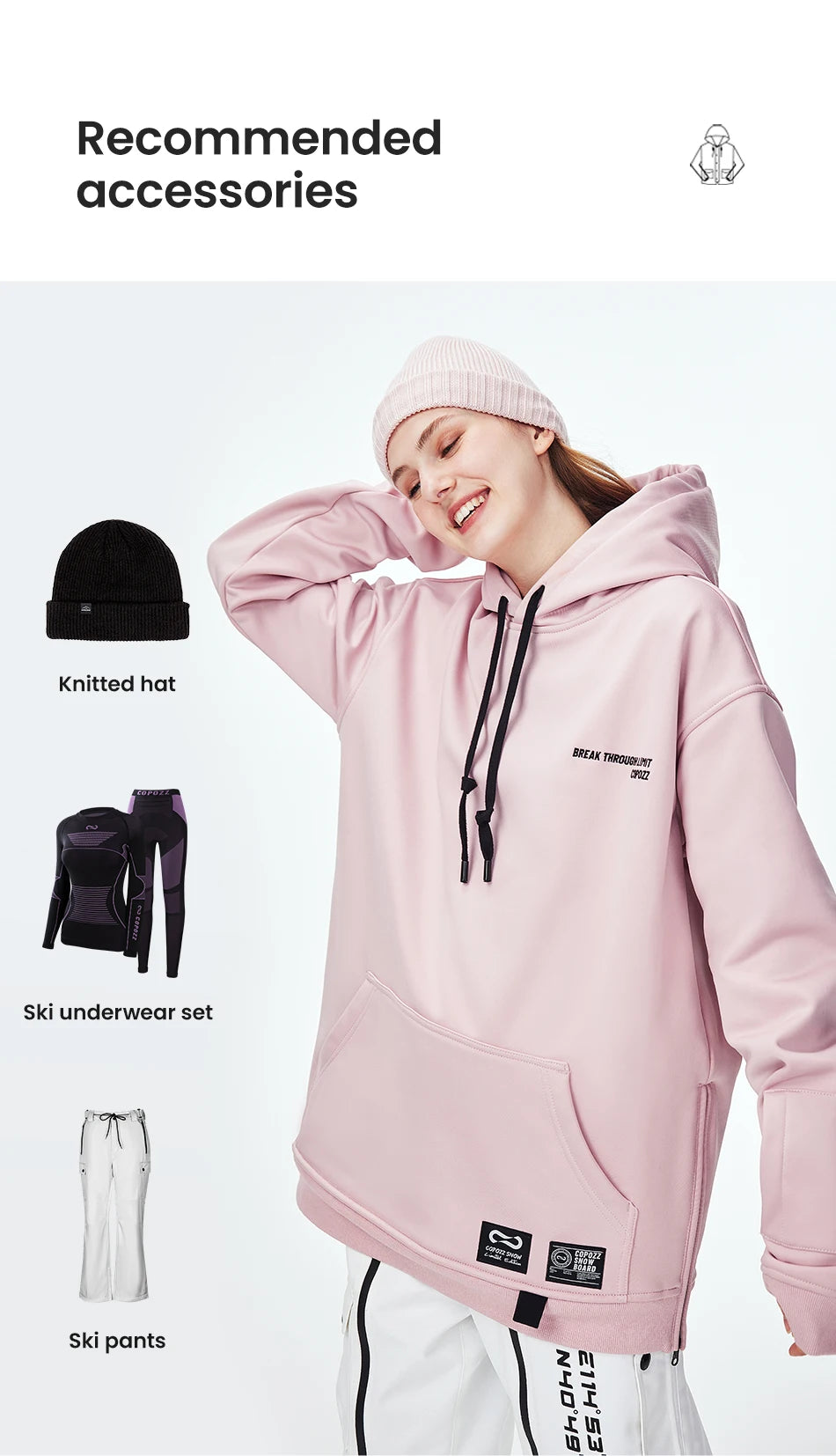 Oversize Ski Hoodie Men Women