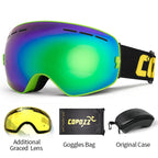 Ski Goggles with Case &amp; Yellow Lens 