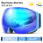 Ski Goggles Replaceable Magnetic Lenses 