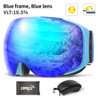 Magnetic Snowboard Ski Goggles with Case 