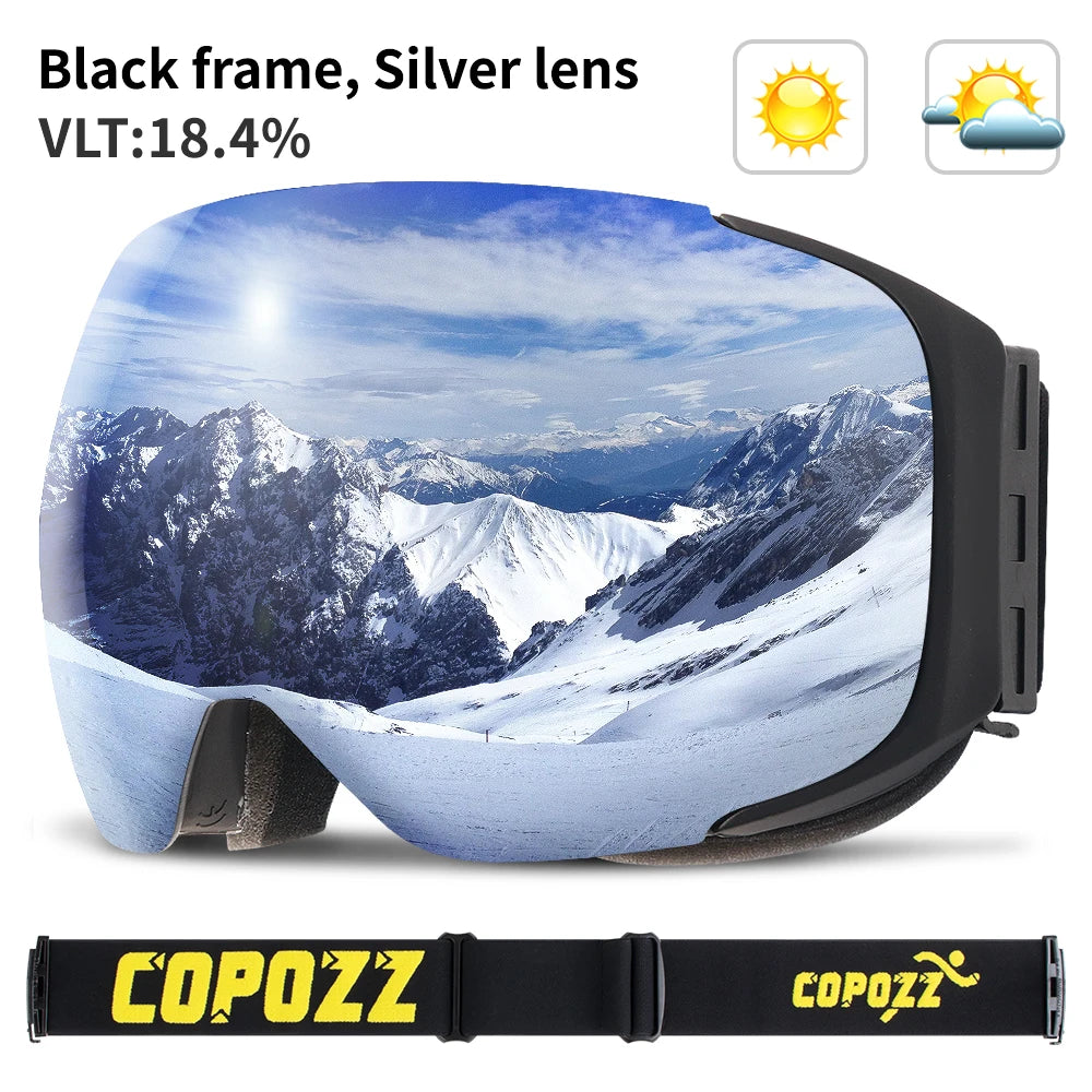 Ski Goggles Replaceable Magnetic Lenses