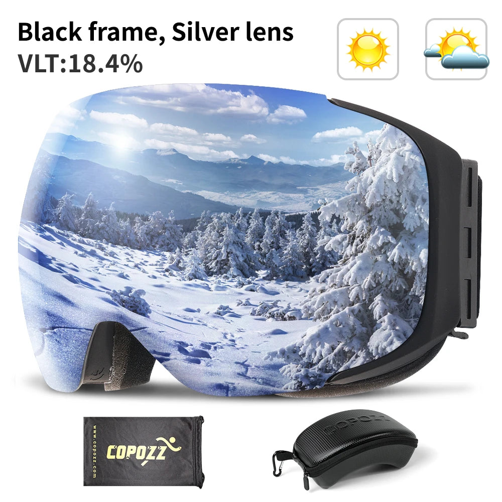 Magnetic Snowboard Ski Goggles with Case