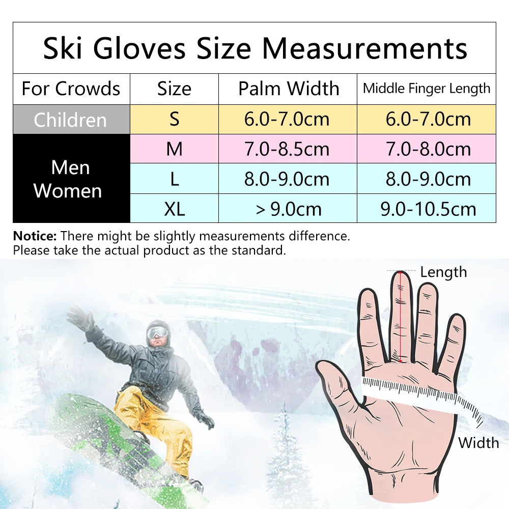 Thermal Ski Gloves Men Women 