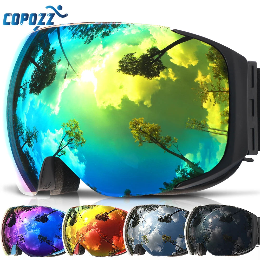Ski Goggles Replaceable Magnetic Lenses