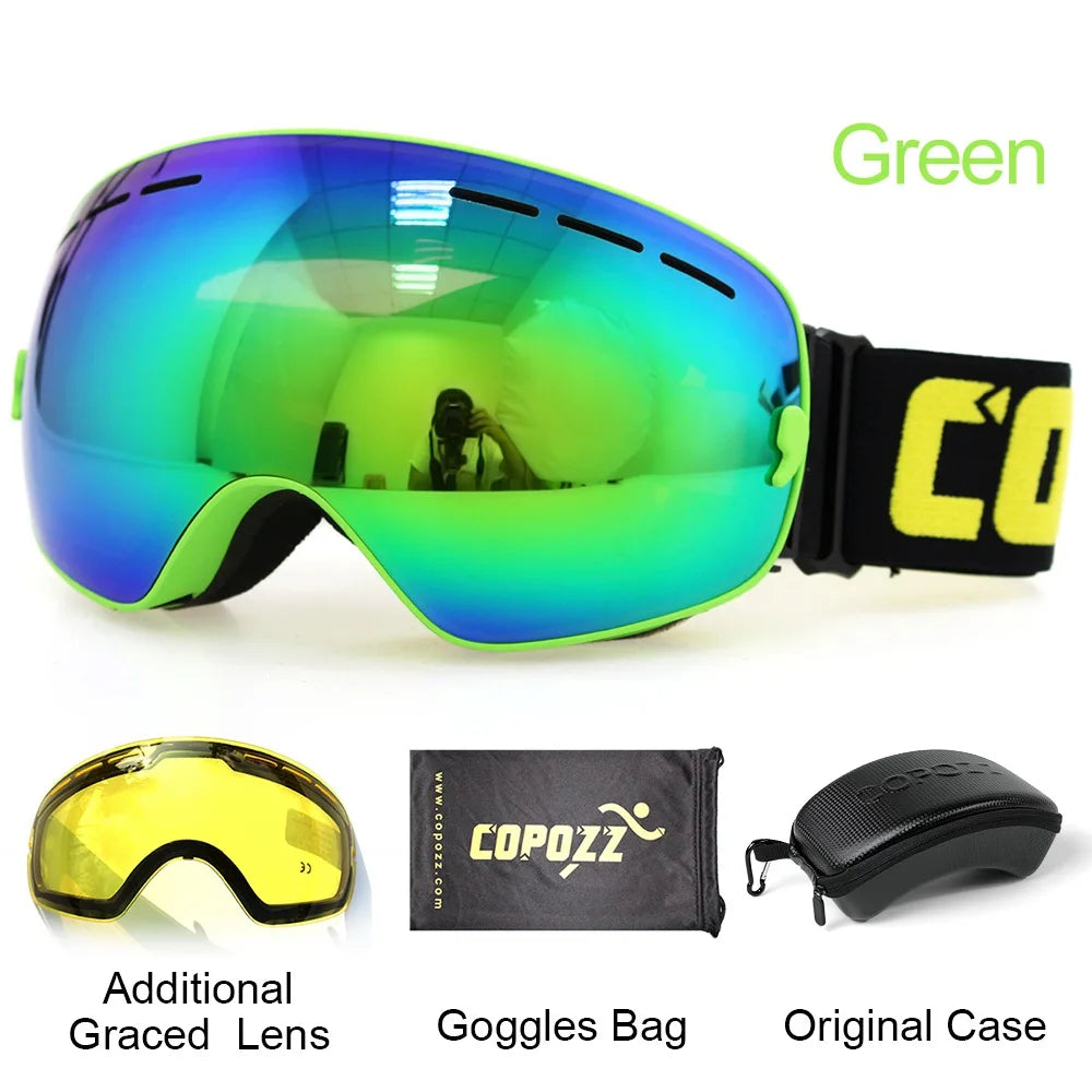 Ski Goggles with Case &amp; Yellow Lens 
