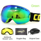 Ski Goggles with Case &amp; Yellow Lens 