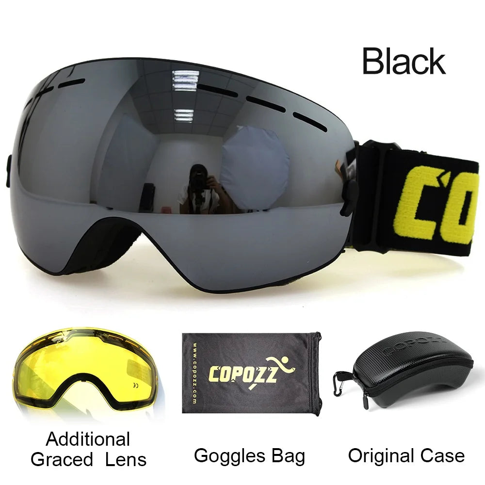 Ski Goggles with Case & Yellow Lens