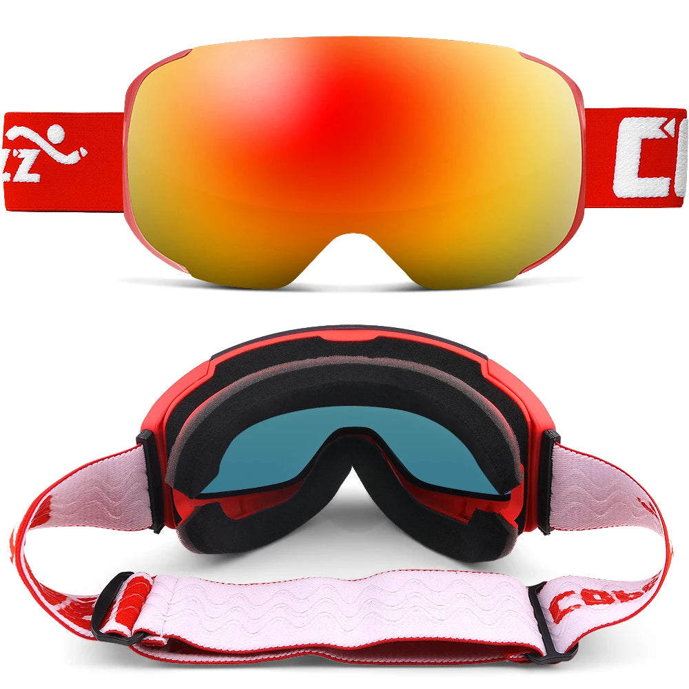 Ski Goggles Replaceable Magnetic Lenses 