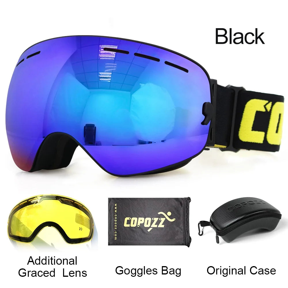 Ski Goggles with Case & Yellow Lens