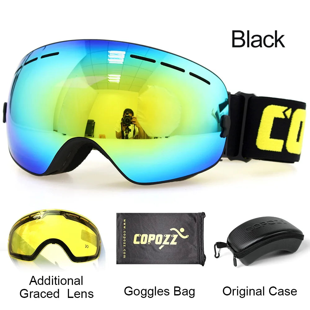 Ski Goggles with Case &amp; Yellow Lens 