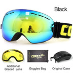 Ski Goggles with Case &amp; Yellow Lens 