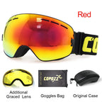 Ski Goggles with Case &amp; Yellow Lens 