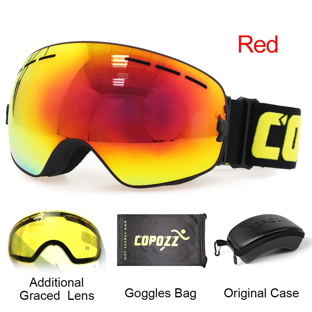 Ski Goggles with Case & Yellow Lens