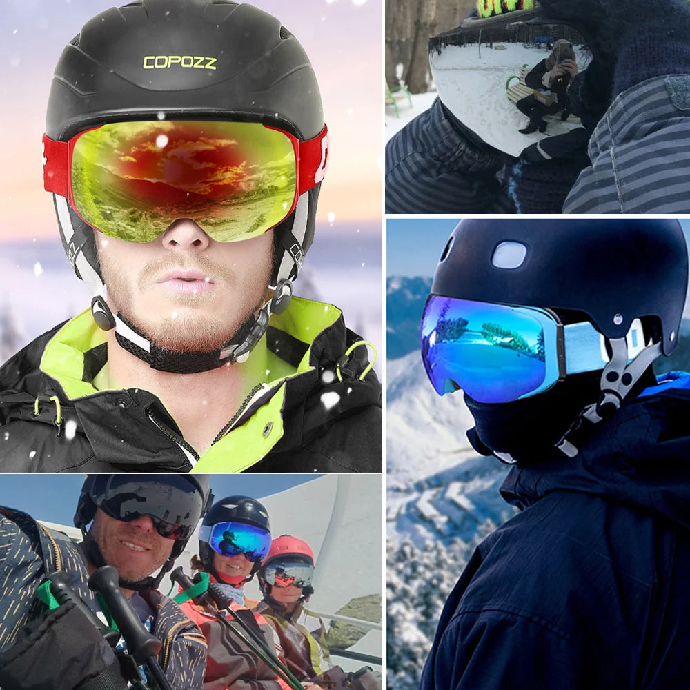 Ski Goggles Replaceable Magnetic Lenses 