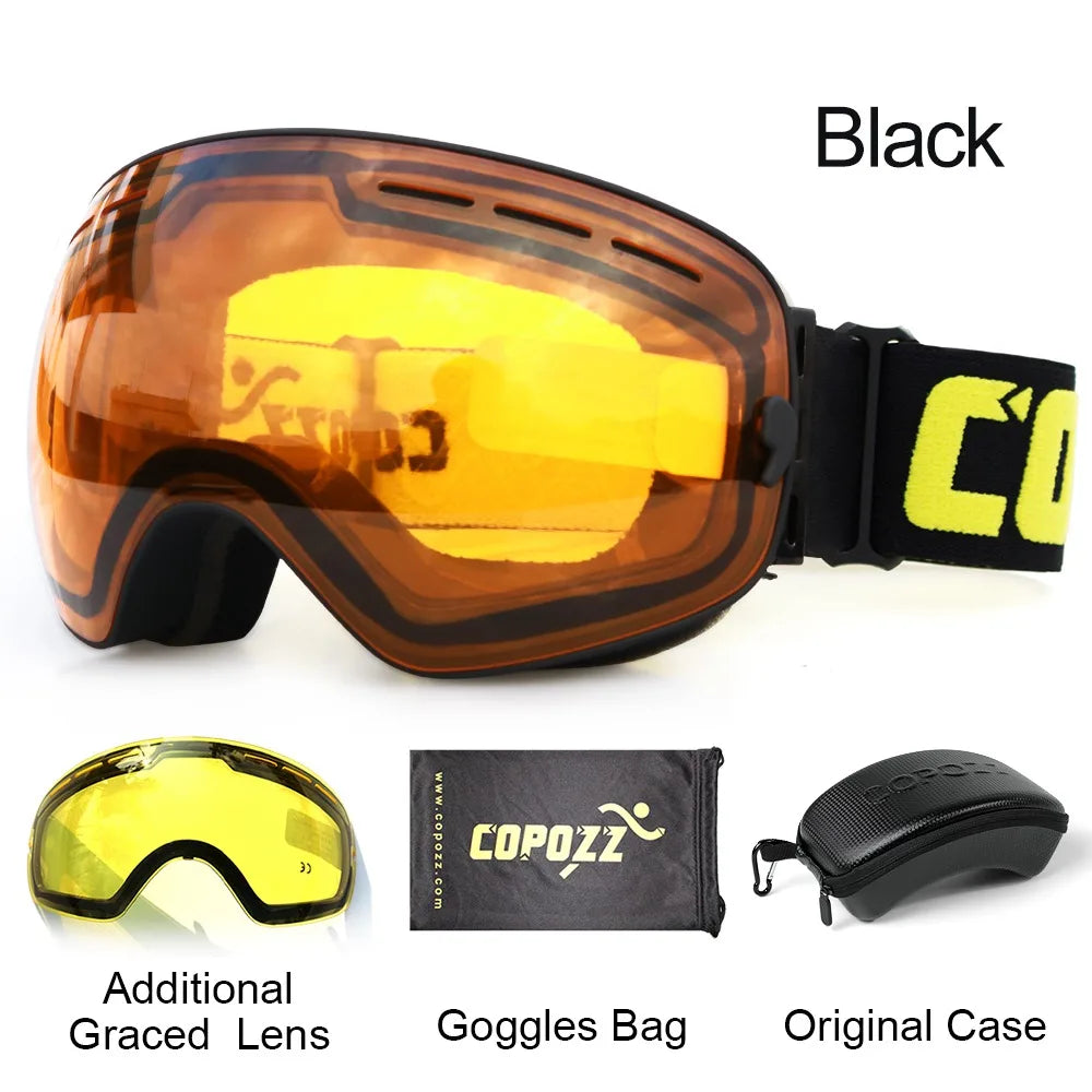 Ski Goggles with Case & Yellow Lens