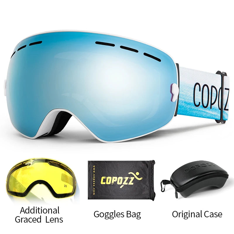 Ski Goggles with Case & Yellow Lens