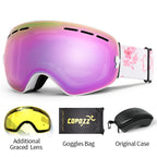 Ski Goggles with Case &amp; Yellow Lens 