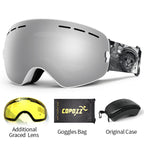 Ski Goggles with Case &amp; Yellow Lens 