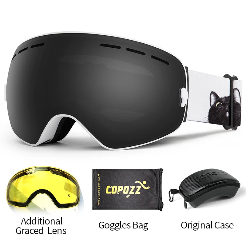 Ski Goggles with Case &amp; Yellow Lens 