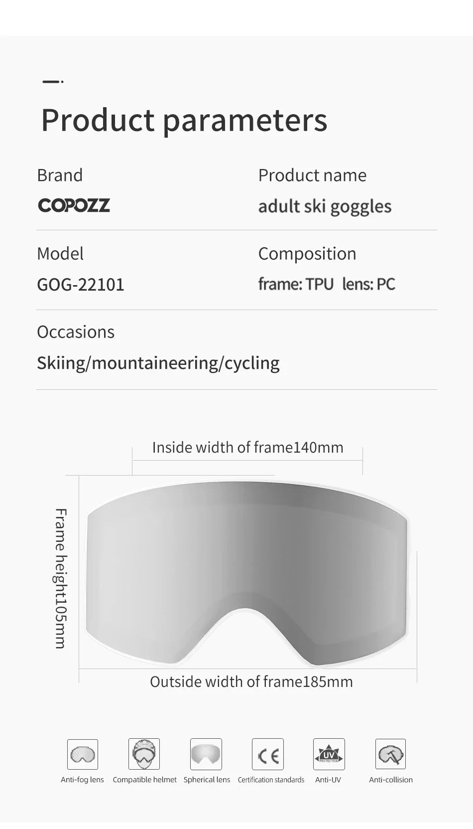 Magnetic Ski Goggles