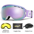 Ski Goggles with Case &amp; Yellow Lens 